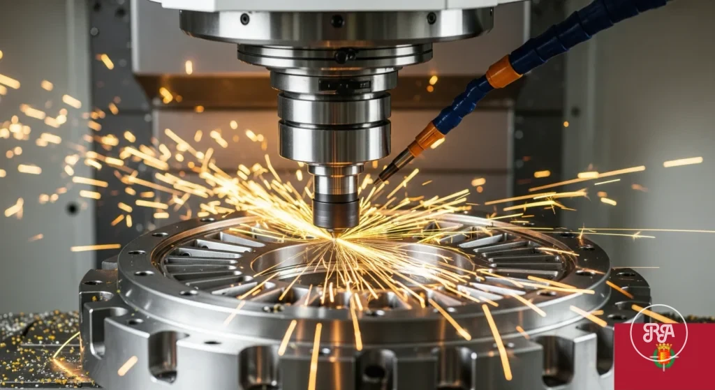 Chispas de fresado en máquina CNC
