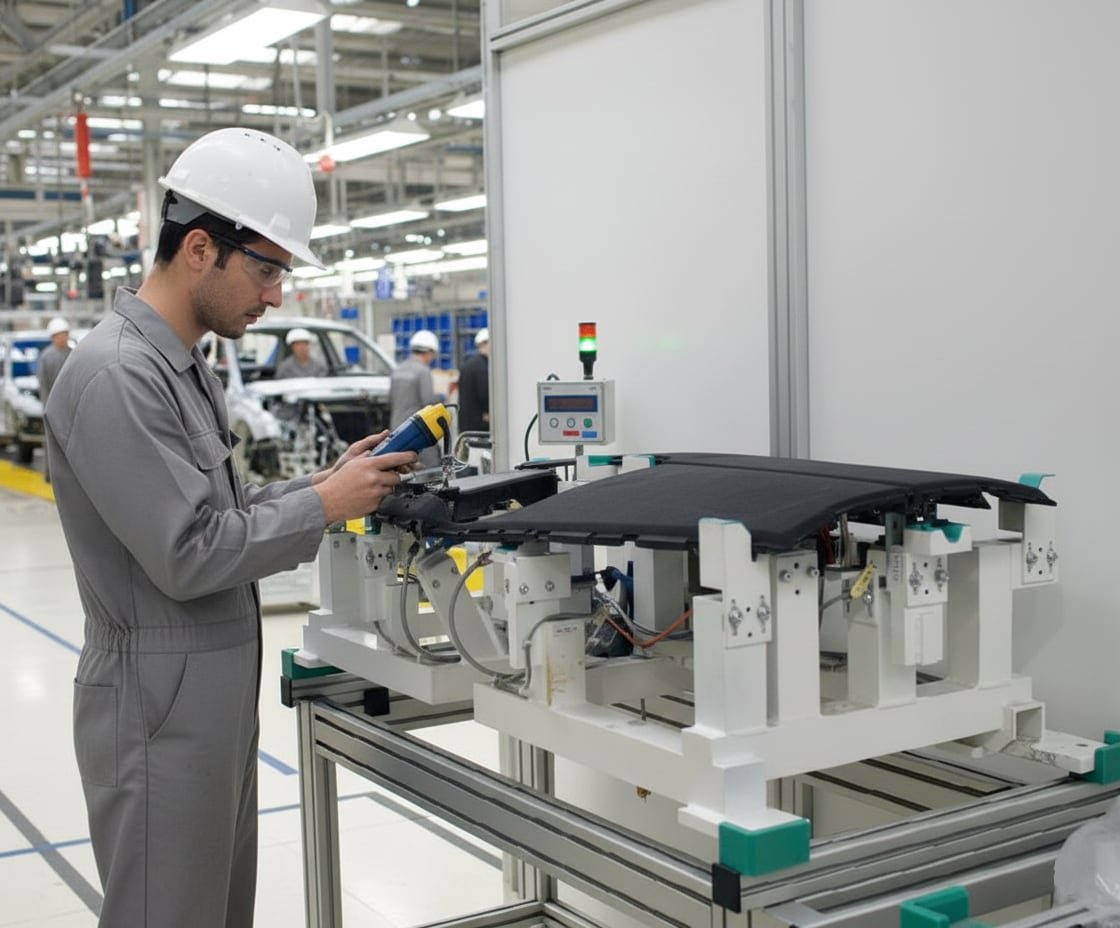 Proyecto de útil control grapa salpicadero fabricado por Industrias Rios S.L.