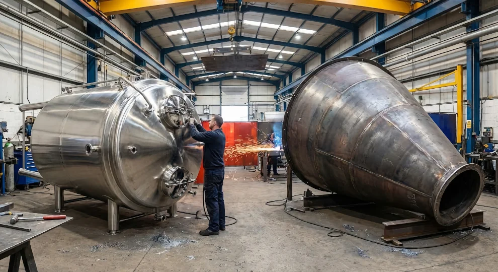 Fabricacion de tolvas y depositos de acero inoxidable