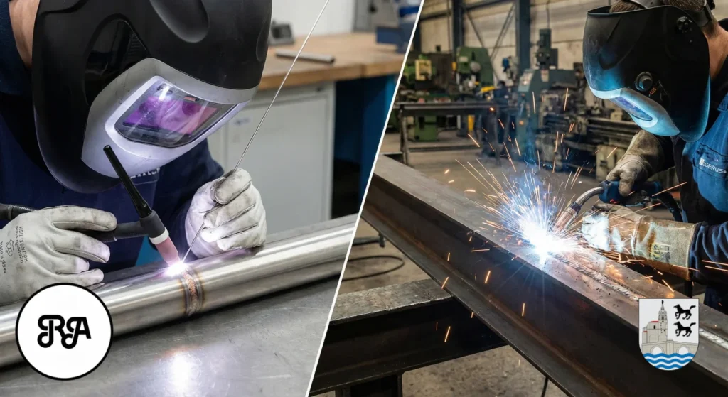 Soldadores realizando los dos tipos de soldadura industrial en Bilbao