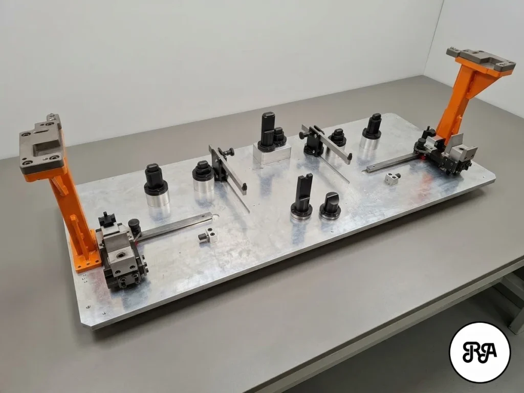 bancada de acero soldada por Industrias Ríos para utillaje de control del sector automoción
