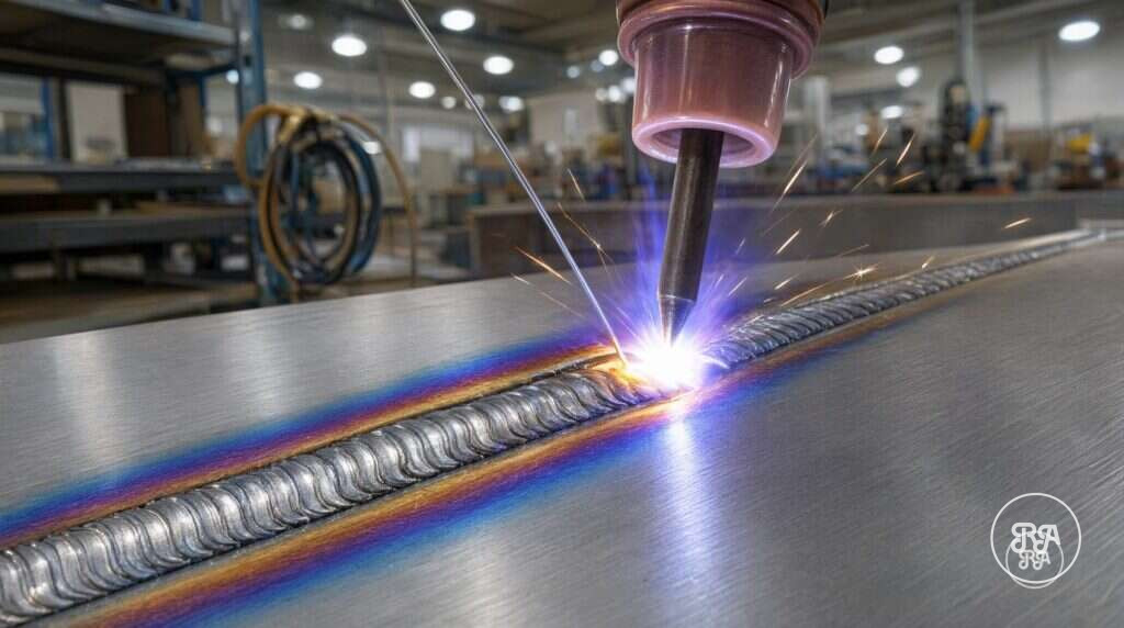 Cordón de soldadura TIG sobre acero inoxidable con arco azul – Industrias Ríos