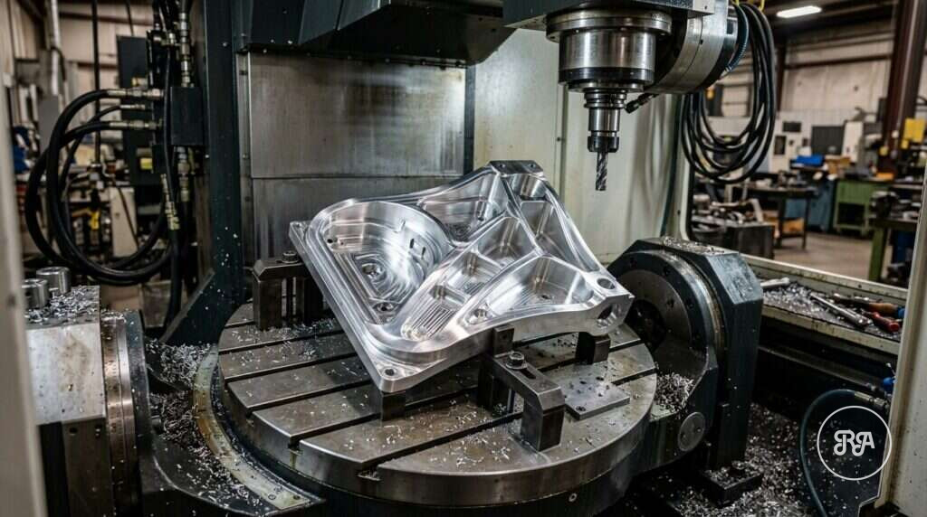 Mecanizado en 5 ejes | Industrias Ríos Pieza compleja de aluminio mecanizada en 5 ejes, Industrias Ríos