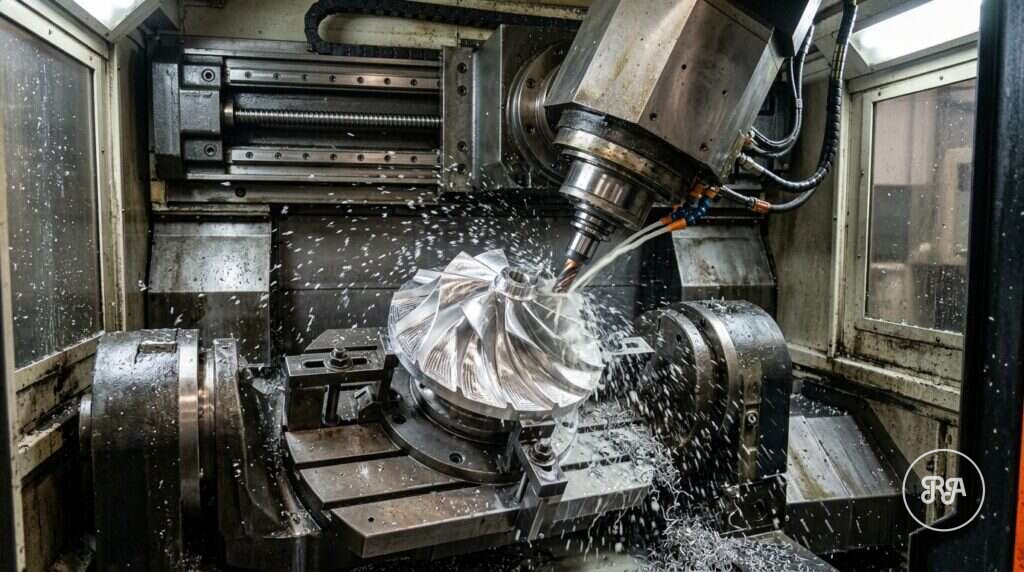 Mecanizado en 5 ejes de un impulsor de aluminio, Industrias Ríos