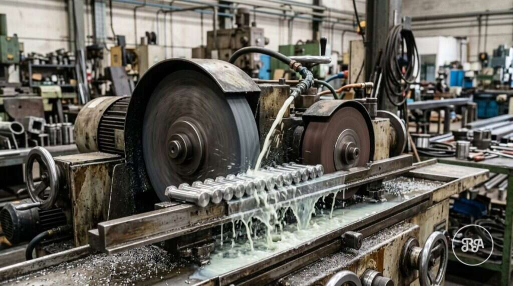 Tipos de rectificado | Industrias Ríos Rectificadora sin centros con pernos entre muelas, Industrias Ríos